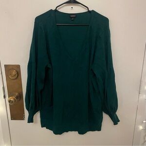 Torrid Women's Green V-Neck Sweater